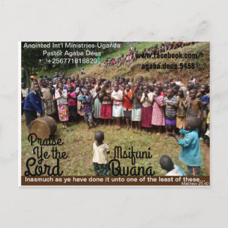 Cartão Postal AIM-Uganda Elogia Ye o Lord Postcard