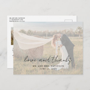 Cartão Postal Aimee Rustic Script Modern Wedding