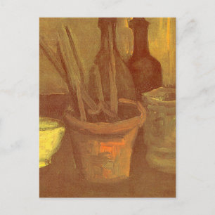 Cartão Postal Ainda a vida Paintbrushes num Pote Vincent van Gog