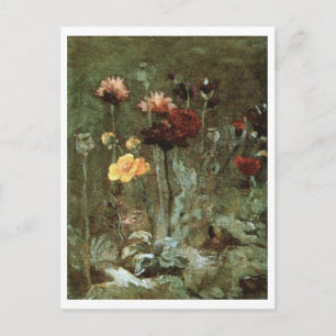 Cartão Postal Ainda com a Vida Scabiosa, Ranunculus, Van Gogh Be