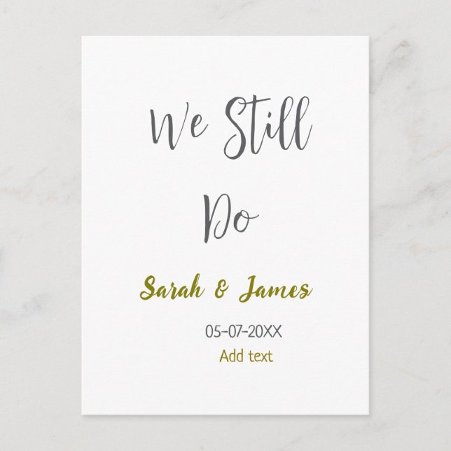 Cartão Postal Ainda fazemos aniversário de casamento simples cin (Frente)