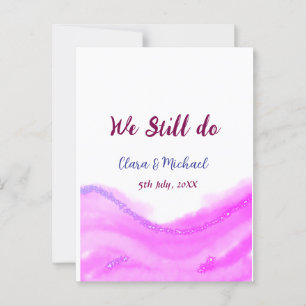 Cartão Postal Ainda fazemos brilho de glitter de aquarela rosa r