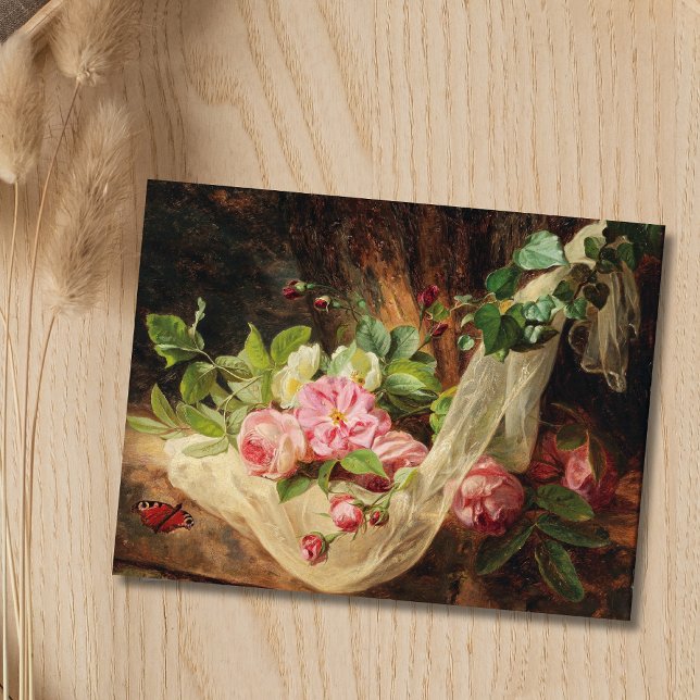 Cartão Postal "Ainda viva com Rosas no chão da floresta" - Lach  (Criador carregado)