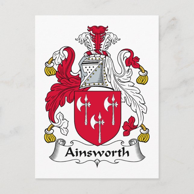 Cartão Postal Ainsworth Family Crest (Frente)