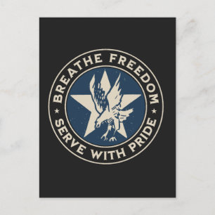 Cartão Postal Air Force - Breathe freedom, serve with pride.