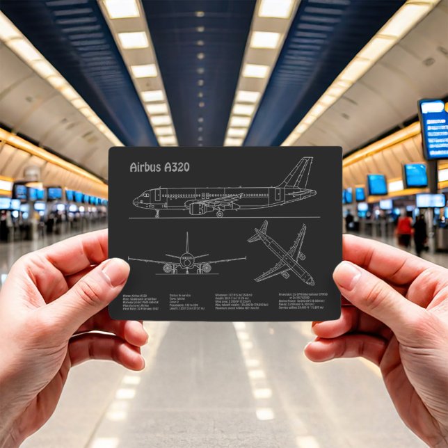 Cartão Postal Airbus A320 - Planos de desenho de avião em projet (Criador carregado)