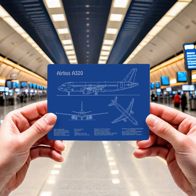 Cartão Postal Airbus A320 - Planos de desenho de avião para proj (Criador carregado)