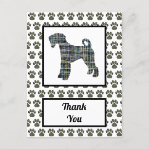 Cartão Postal Airedale Terrier Dog Silhouette Obrigado