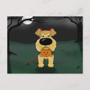 Cartão Postal Airedale Terrier Halloween