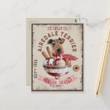 Airedale Terrier Ice-Creme Funny Tratamentos Conge