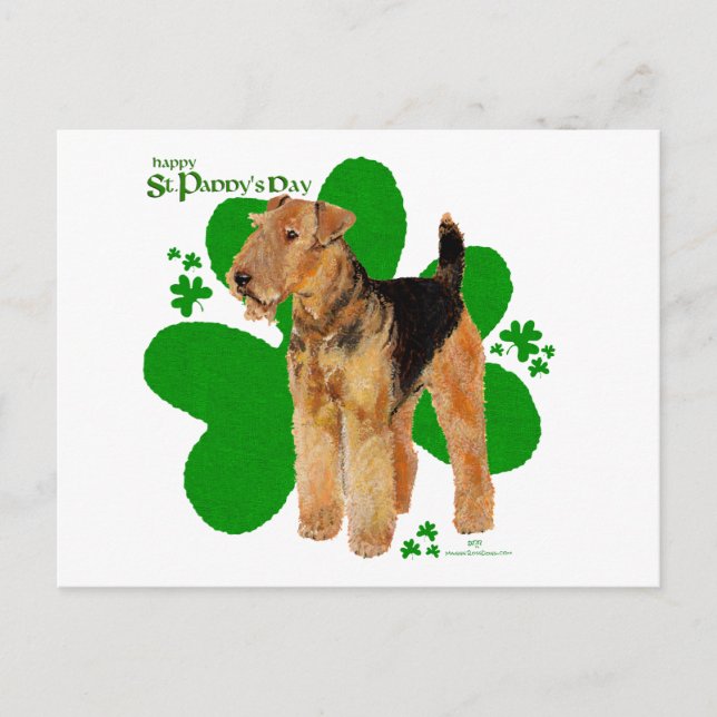 Cartão Postal Airedale Terrier St Paddy (Frente)
