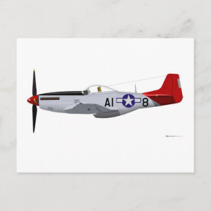 Cartão Postal Airmen P-51D Mustang Tuskegee
