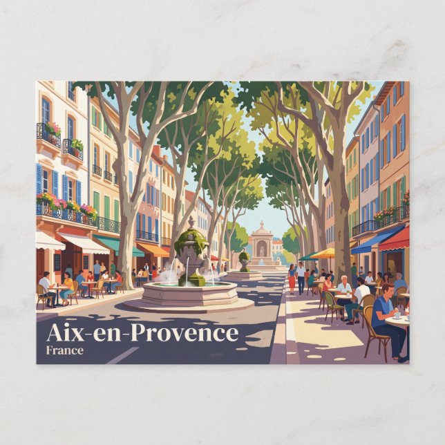 Cartão Postal Aix-en-Provence França (Frente)