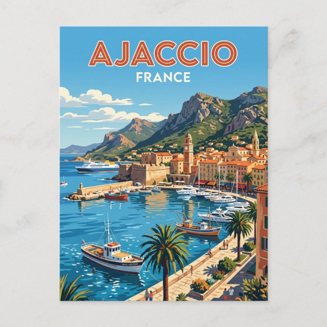 Cartão Postal Ajaccio França (Frente)