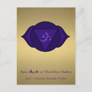 Cartão Postal Ajna (Āgyā) ou Third Eye Chakra Postcard