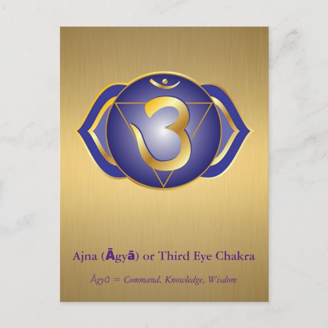 Cartão Postal Ajna (Āgyā) ou Third Eye Chakra Postcard (Frente)