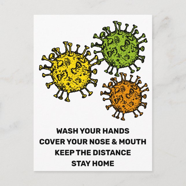 Cartão Postal Ajuda a parar a segurança do vírus Corona19 (Frente)