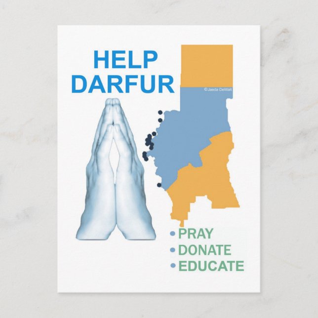 Cartão Postal Ajuda ao Darfur (Frente)