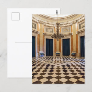 Cartão Postal Ajuda Palácio Real. Sala dos Archeiros Hall Lisboa