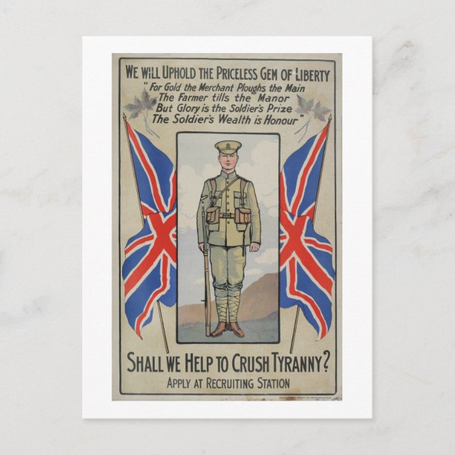 Cartão Postal Ajuda para esmagar Poster de Tyranny_Propaganda (Frente)