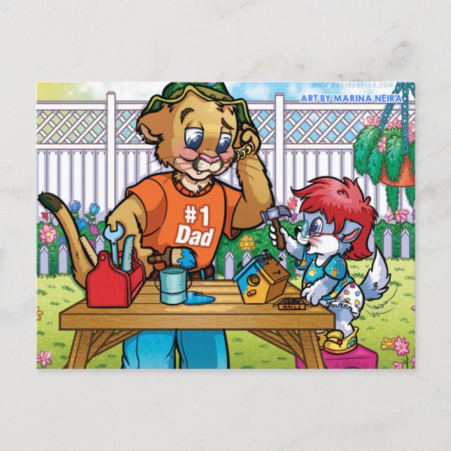 Cartão Postal Ajudando Papa Cartão-Postal (Frente)