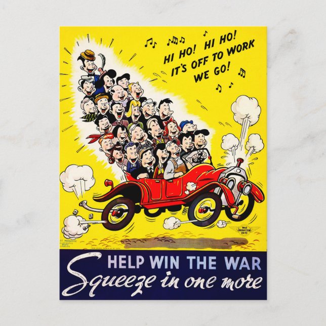 Cartão Postal Ajude a vencer a guerra - Carpool (Frente)