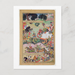 Cartão Postal Akbar que recebe os tambores e padrões capturados