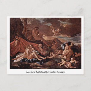 Cartão Postal Akis E Galatea Por Nicolas Poussin