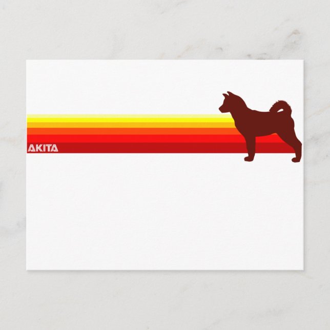 Cartão Postal Akita com Cartão-Postal de Stripes (Frente)
