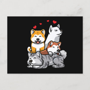 Cartão Postal Akita Inu Dog