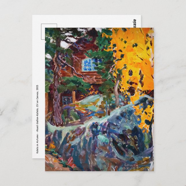 Cartão Postal Akseli Gallen-Kallela - Kalela no outono (Frente/Verso)