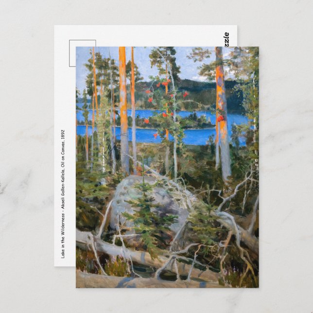 Cartão Postal Akseli Gallen-Kallela - Lago no Deserto (Frente/Verso)