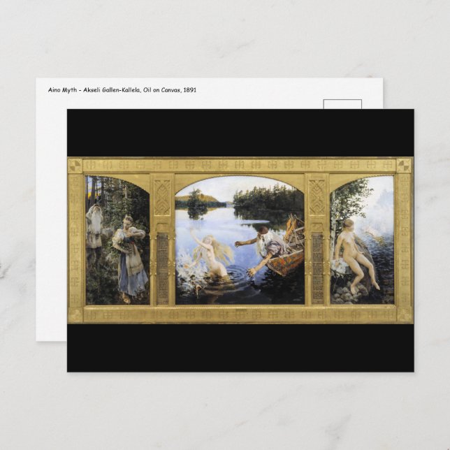 Cartão Postal Akseli Gallen-Kallela - Mito Aino (Frente/Verso)