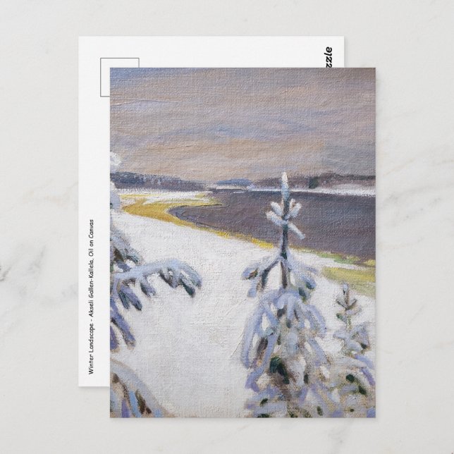 Cartão Postal Akseli Gallen-Kallela - Paisagem de inverno #2 (Frente/Verso)