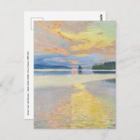 Akseli Gallen-Kallela - Sunset sobre o lago Ruoves