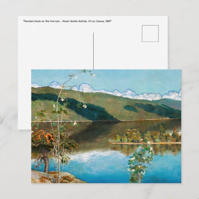 Cartão Postal Akseli Gallen-Kallela - Thunderclouds no Horizonte (Frente/Verso)