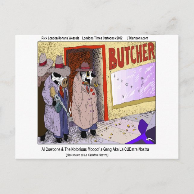 Cartão Postal Al Cowpone & Moofia Gang Vacas Engraçadas (Frente)