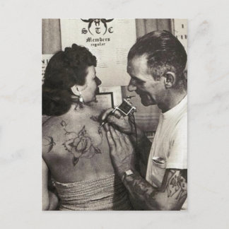 Cartão Postal Al Shieferly tattoos Rosa