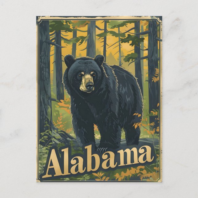 Cartão Postal Alabama Black Bear (Frente)