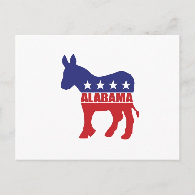 Cartão Postal Alabama Democrat Donkey (Frente)