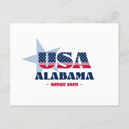 Cartão Postal Alabama em vermelho, branco e cartão-postal azul