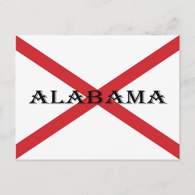 Cartão Postal Alabama Flag e Banner pc arc4 (Frente)