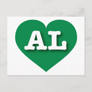 Cartão Postal Alabama Green Heart - Big Love
