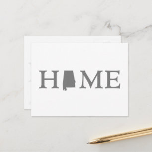 Cartão Postal Alabama Home State Shaple Letter Cinza Alabama