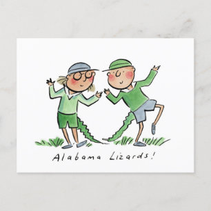 Cartão Postal Alabama Lizards