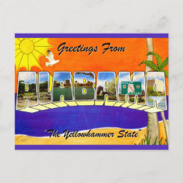 Cartão Postal Alabama Retro Greeting