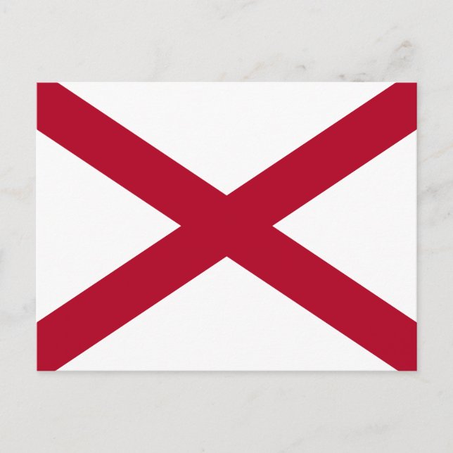 Cartão Postal Alabama: Rua Andrew Crimson Cross Flag (Frente)