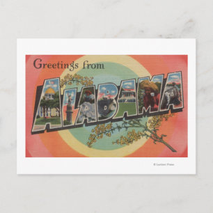 Cartão Postal Alabama (Vermelho/Rosa) - Cenas em Larga Letra