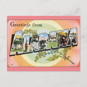 Cartão Postal Alabama - Viagem do Alabama Vintage