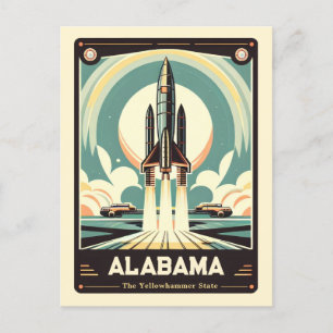 Cartão Postal Alabama Vintage espirituosa patriótica